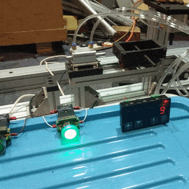PLC controlled pneumatic cylinders